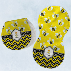 Buzzing Bee Burp Pads - Velour - Set of 2 w/ Name or Text