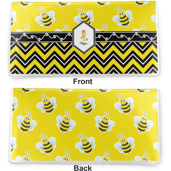 Buzzing Bee Vinyl Check Book Cover - Front and Back