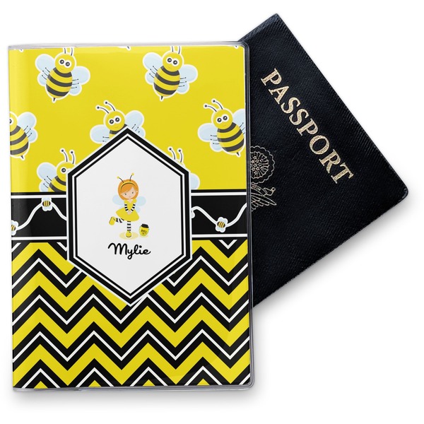 Custom Buzzing Bee Vinyl Passport Holder (Personalized)