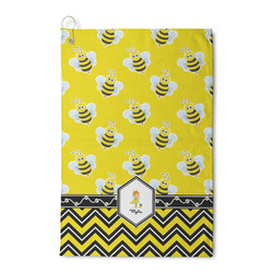 Buzzing Bee Waffle Weave Golf Towel (Personalized)