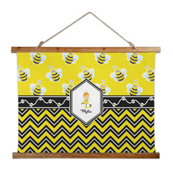 Buzzing Bee Wall Hanging Tapestry - Wide (Personalized)