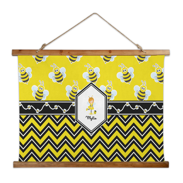Custom Buzzing Bee Wall Hanging Tapestry - Wide (Personalized)