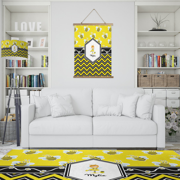 Buzzing Bee Wall Hanging Tapestry - Portrait - IN CONTEXT