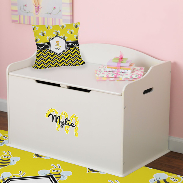 Buzzing Bee Wall Name & Initial Small on Toy Chest