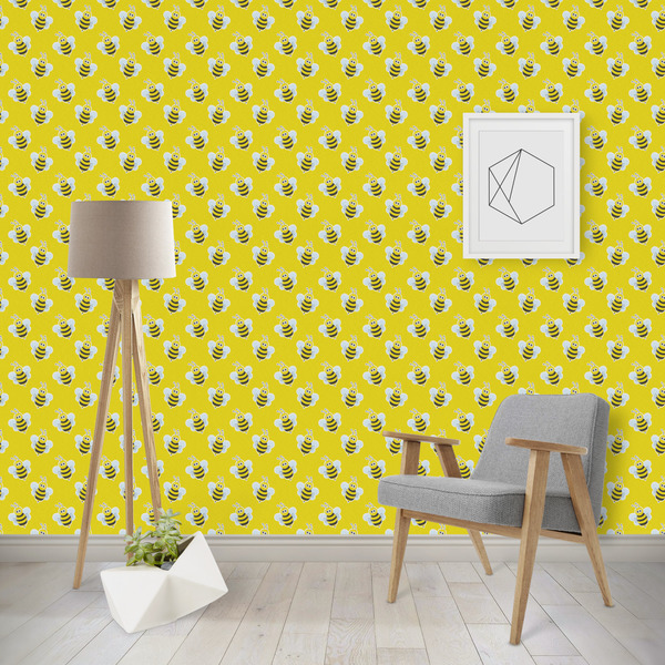 Custom Buzzing Bee Wallpaper & Surface Covering (Peel & Stick - Repositionable)