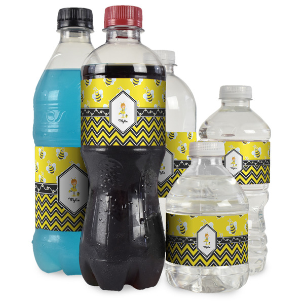 Buzzing Bee Water Bottle Label - Multiple Bottle Sizes