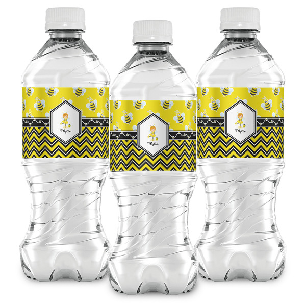 Buzzing Bee Water Bottle Labels - Front View
