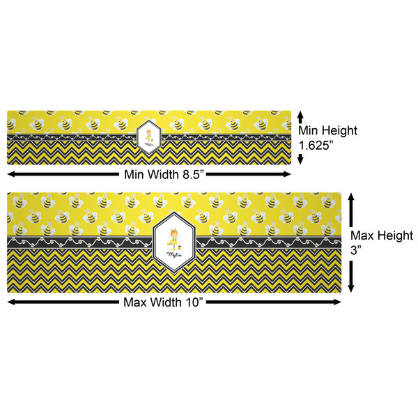 Buzzing Bee Water Bottle Labels w/ Dimensions