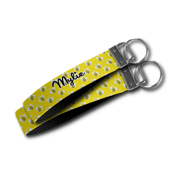 Buzzing Bee Webbing Keychain FOBs - Size Comparison