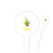 Buzzing Bee 4" Round Plastic Food Picks - White - Single Sided (Personalized)