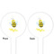 Buzzing Bee White Plastic 4" Food Pick - Round - Double Sided - Front & Back