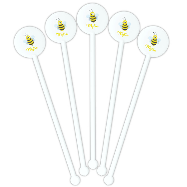 Buzzing Bee White Plastic 5.5" Stir Stick - Fan View
