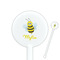 Buzzing Bee White Plastic 5.5" Stir Stick - Round - Closeup