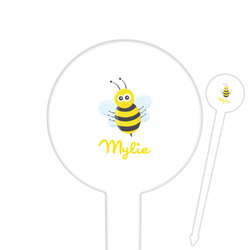 Buzzing Bee Round Plastic Food Picks (Personalized)