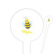 Buzzing Bee White Plastic 6" Food Pick - Round - Closeup