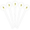 Buzzing Bee White Plastic 6" Food Pick - Round - Fan View