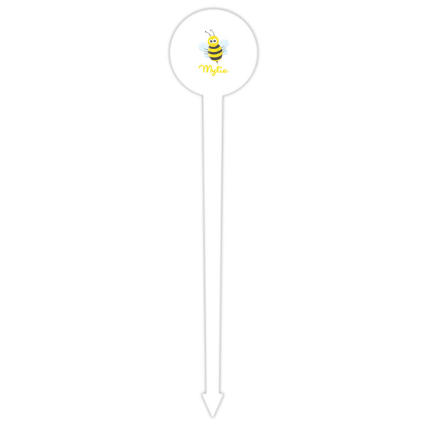 Buzzing Bee White Plastic 6" Food Pick - Round - Single Pick