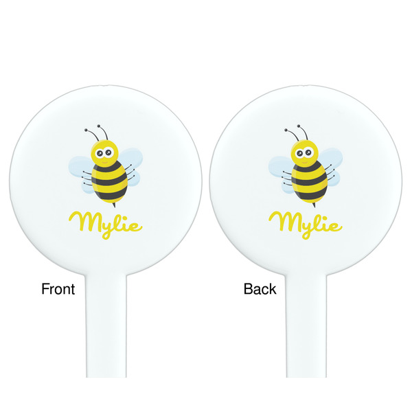 Buzzing Bee White Plastic 7" Stir Stick - Double Sided - Round - Front & Back