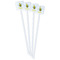 Buzzing Bee White Plastic Stir Stick - Double Sided - Square - Front