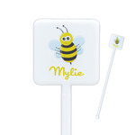 Buzzing Bee Square Plastic Stir Sticks (Personalized)