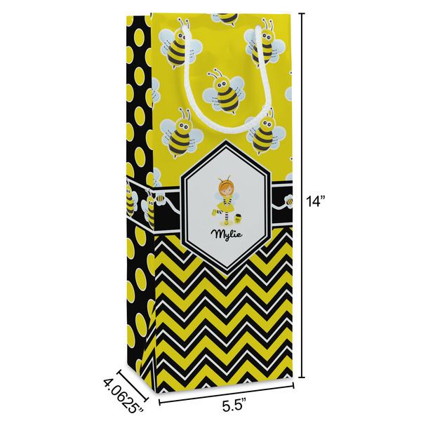 Buzzing Bee Wine Gift Bag - Dimensions