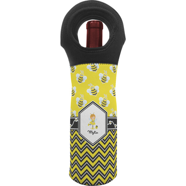 Custom Buzzing Bee Wine Tote Bag (Personalized)