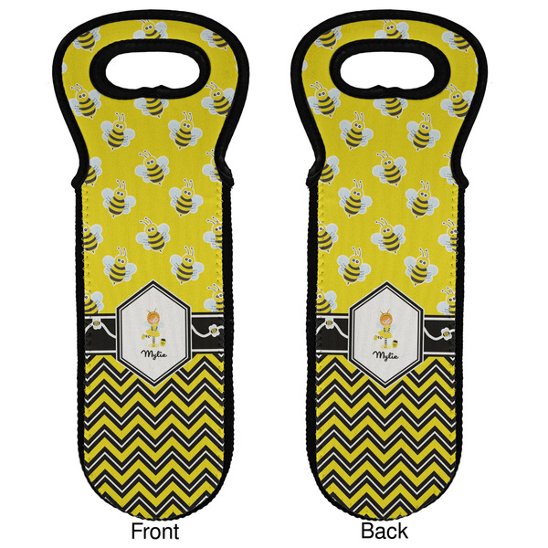 Buzzing Bee Wine Tote Front & Back