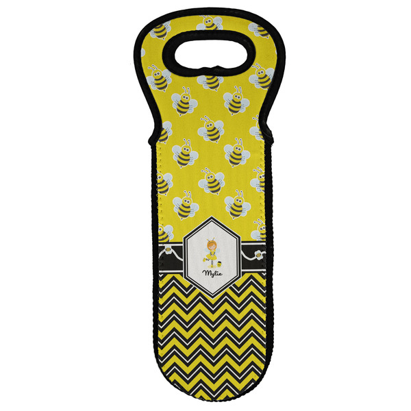 Custom Buzzing Bee Wine Tote Bag (Personalized)
