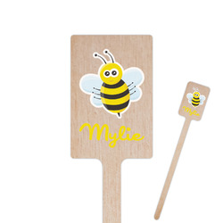Buzzing Bee 6.25" Rectangle Wooden Stir Sticks - Double Sided (Personalized)