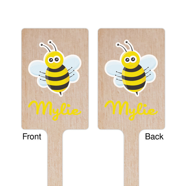 Buzzing Bee Wooden 6.25" Stir Stick - Rectangular - Double Sided - Front & Back