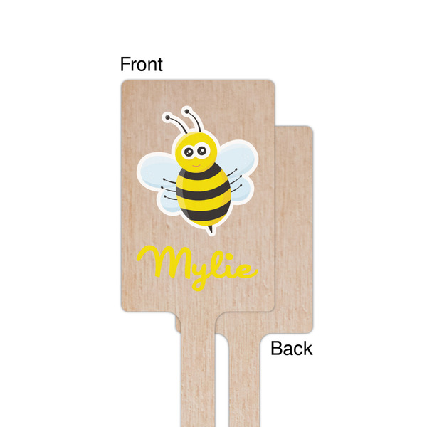 Buzzing Bee Wooden 6.25" Stir Stick - Rectangular - Single - Front & Back