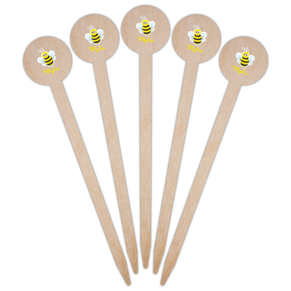 Buzzing Bee Wooden 6" Food Pick - Round - Fan View