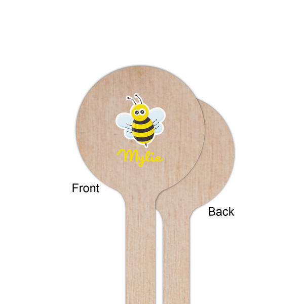 Buzzing Bee Wooden 6" Stir Stick - Round - Single Sided - Front & Back