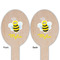 Buzzing Bee Wooden Food Pick - Oval - Double Sided - Front & Back