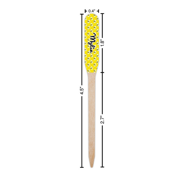 Buzzing Bee Wooden Food Pick - Paddle - Dimensions