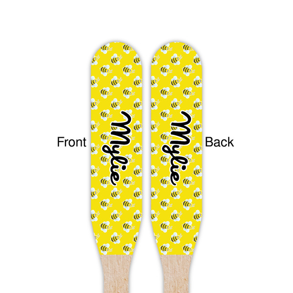Buzzing Bee Wooden Food Pick - Paddle - Double Sided - Front & Back