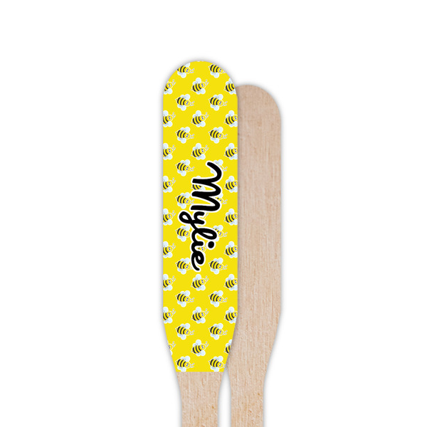 Buzzing Bee Wooden Food Pick - Paddle - Single Sided - Front & Back