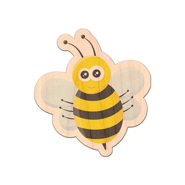 Custom Buzzing Bee Genuine Maple or Cherry Wood Sticker