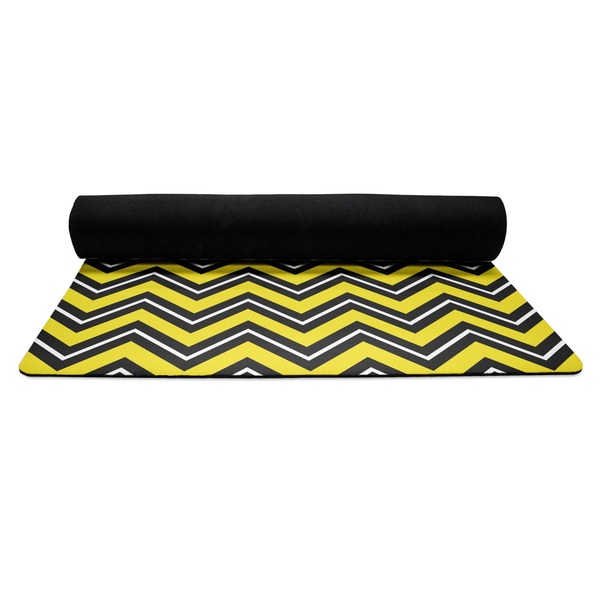 Buzzing Bee Yoga Mat Rolled up Black Rubber Backing
