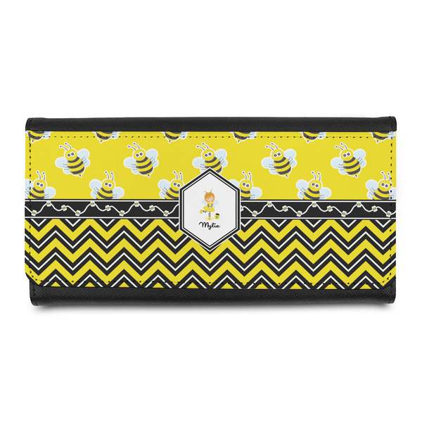 Custom Buzzing Bee Leatherette Ladies Wallet (Personalized)