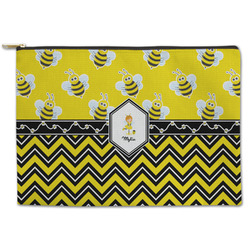Buzzing Bee Zipper Pouch - Large - 12.5"x8.5" (Personalized)