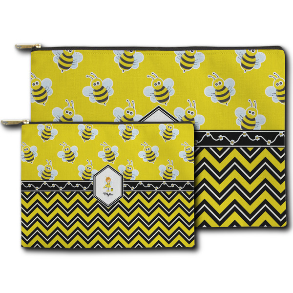 Buzzing Bee Zippered Pouches - Size Comparison