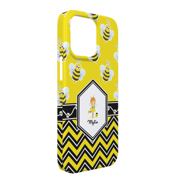Custom Buzzing Bee iPhone Case - Plastic - iPhone 13 Pro Max (Personalized)