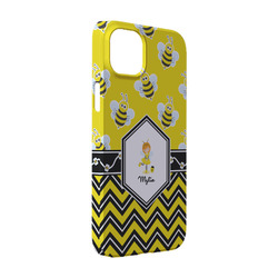 Buzzing Bee iPhone Case - Plastic - iPhone 14 (Personalized)