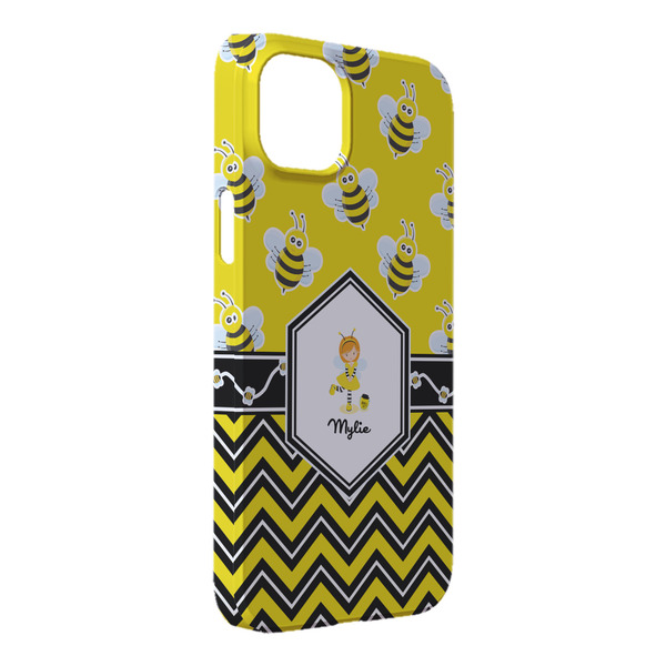 Custom Buzzing Bee iPhone Case - Plastic - iPhone 14 Plus (Personalized)