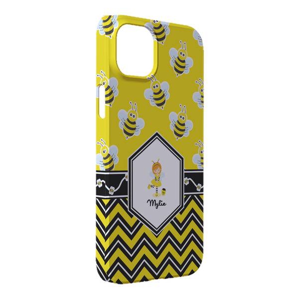 Custom Buzzing Bee iPhone Case - Plastic - iPhone 14 Pro Max (Personalized)