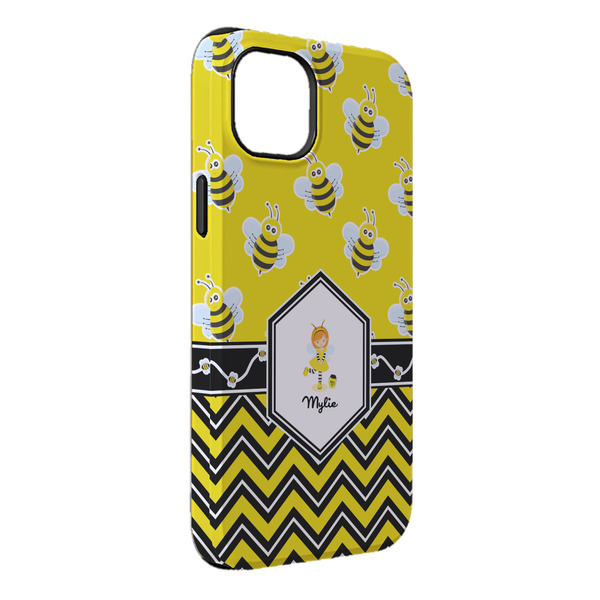 Custom Buzzing Bee iPhone Case - Rubber Lined - iPhone 14 Pro Max (Personalized)