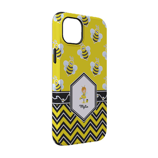 Custom Buzzing Bee iPhone Case - Rubber Lined - iPhone 14 Pro (Personalized)