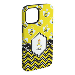 Buzzing Bee iPhone Case - Rubber Lined - iPhone 15 Plus (Personalized)