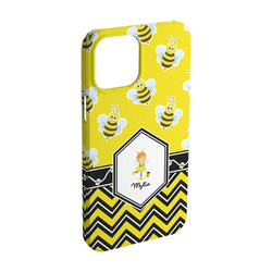 Buzzing Bee iPhone Case - Plastic - iPhone 15 Pro (Personalized)